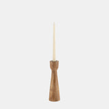 Wood, 10"h Candle Holder, Brown