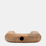 Wood, 10"h Horseshoe Vase, Brown