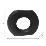 Wood, 11" Donut Vase, Black