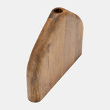 Wood, 11"h Tapered Vase, Brown