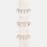 Wood, 13" Antique Style Candle Holder, White