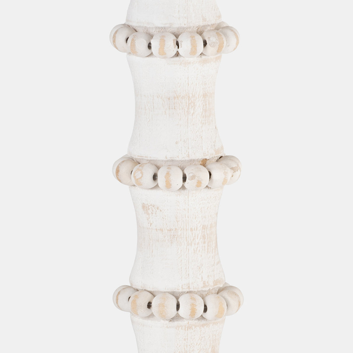 Wood, 14" Antique Style Candle Holder, White