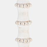 Wood, 14" Antique Style Candle Holder, White