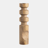 Wood, 14" Stacked Taper Candleholder Natural