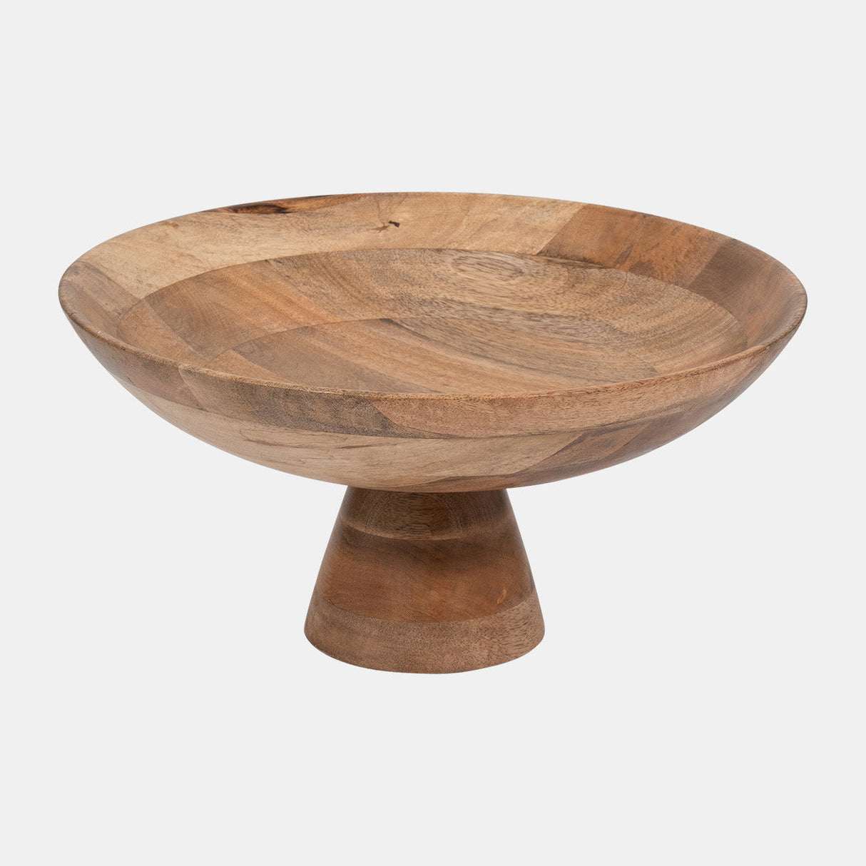 Wood, 15" Bowl On Pedestal, Natural