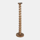 Wood, 36" Spiral Floor Pillar Candleholder, Natura