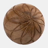 Wood, 5" Textured Orb, Brown