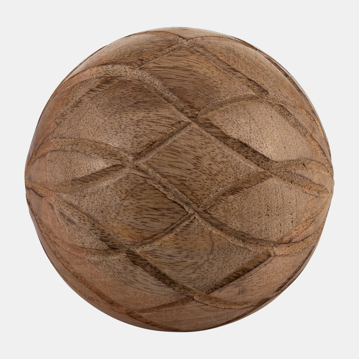 Wood, 5" Textured Orb, Brown