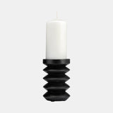 Wood, 6"h Accordion Candle Holder, Black