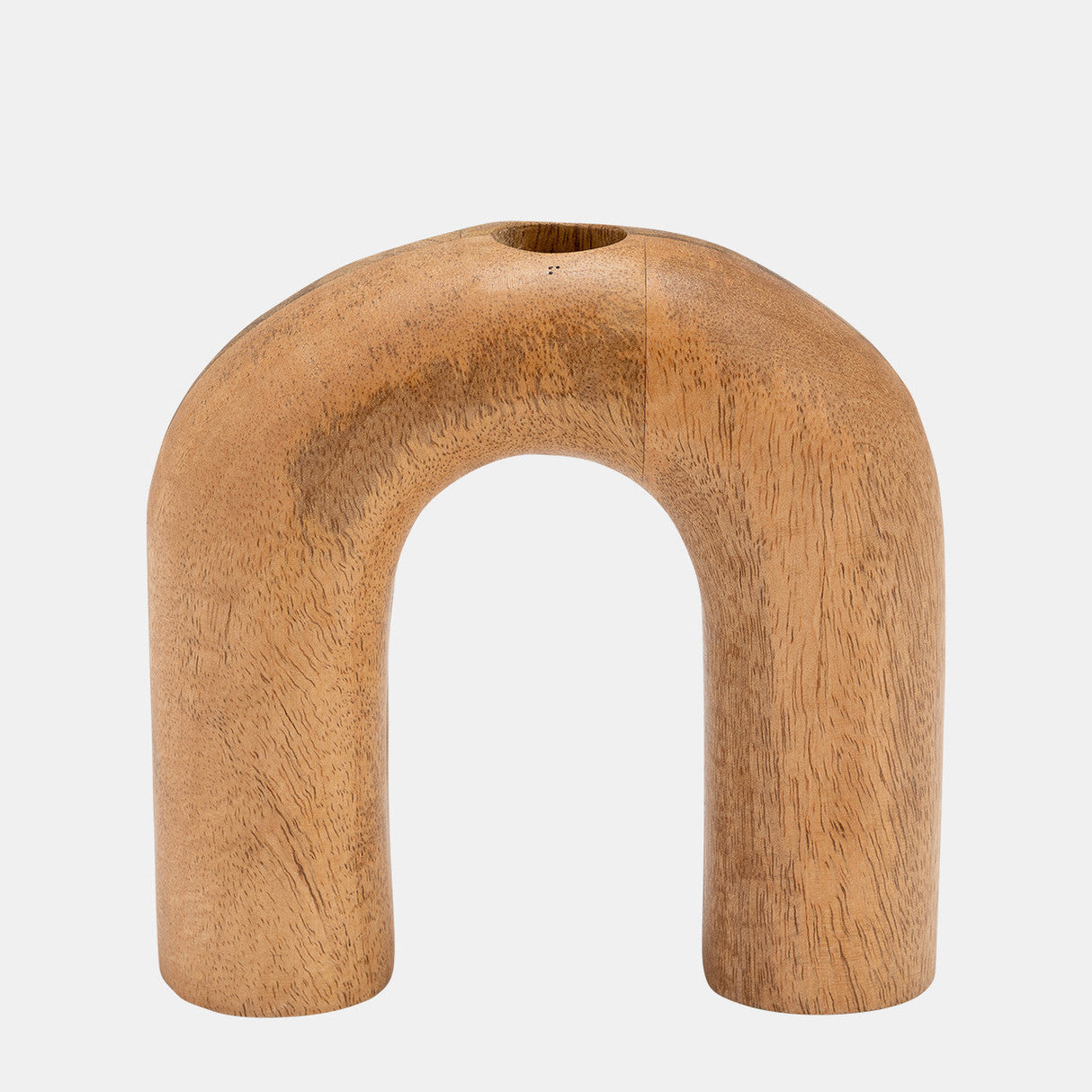 Wood, 6"h Horseshoe Vase, Brown