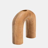 Wood, 6"h Horseshoe Vase, Brown