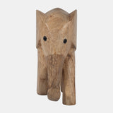 Wood, 7"h Elephant Deco, Brown