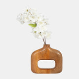 Wood, 7" Open Cut-out Vase, Natural