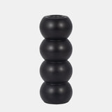 Wood, 7" Ribbed Votive Holder, Black