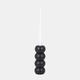 Wood, 7" Ribbed Votive Holder, Black