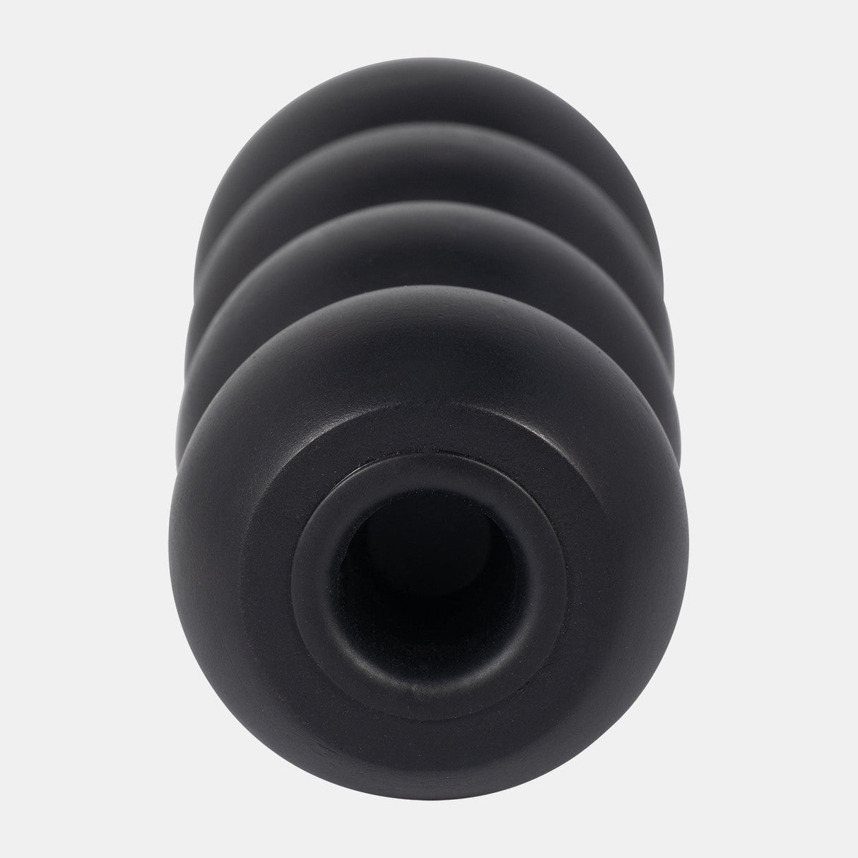 Wood, 7" Ribbed Votive Holder, Black