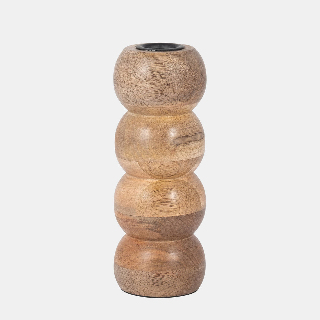 Wood, 7" Ribbed Votive Holder, Natural