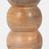 Wood, 7" Ribbed Votive Holder, Natural