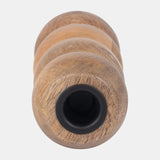 Wood, 7" Ribbed Votive Holder, Natural