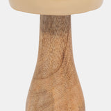 Wood, 8" Coned Mushroom, Ivory