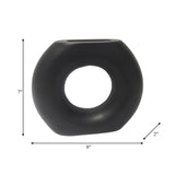 Wood, 8" Donut Vase, Black