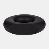 Wood, 8" Donut Vase, Black