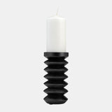 Wood, 8"h Accordion Candle Holder, Black