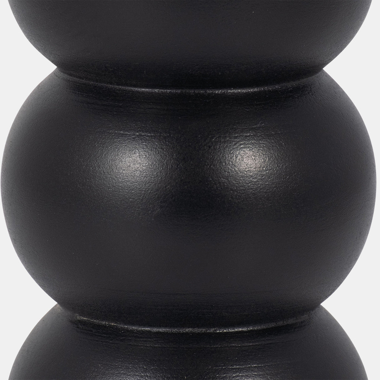 Wood, 8" Ribbed Votive Holder, Black