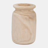 Wood, 9"h Organic Vase, Natural