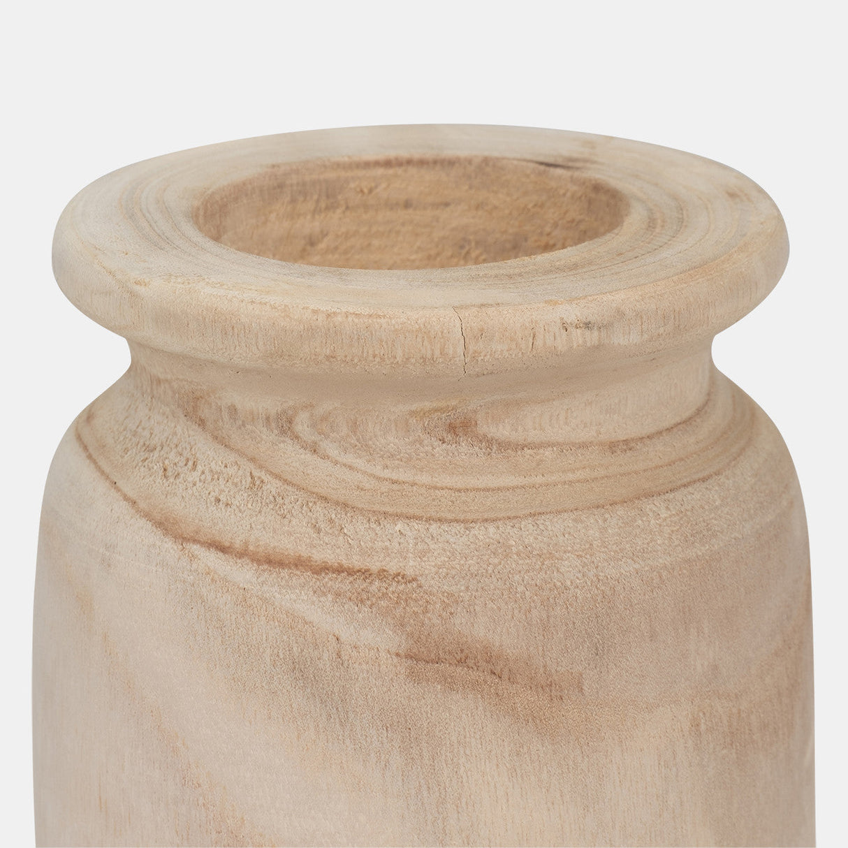 Wood, 9"h Organic Vase, Natural