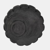 Wood, 9" Scalloped Bowl, Black