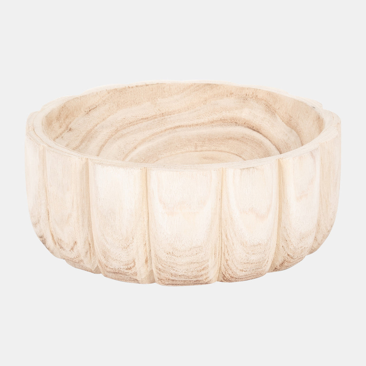 Wood, 9" Scalloped Bowl, Natural