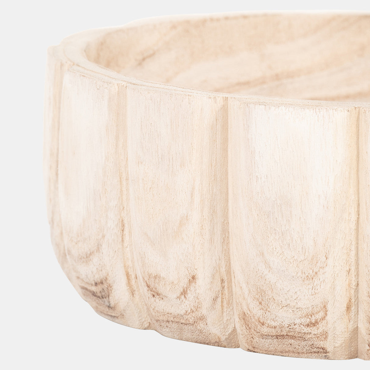 Wood, 9" Scalloped Bowl, Natural