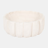 Wood, 9" Scalloped Bowl, White