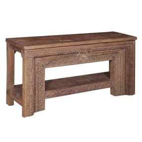 Wood Console Table with Hand Carved Panel by Home Trends & Design at Eve Furniture