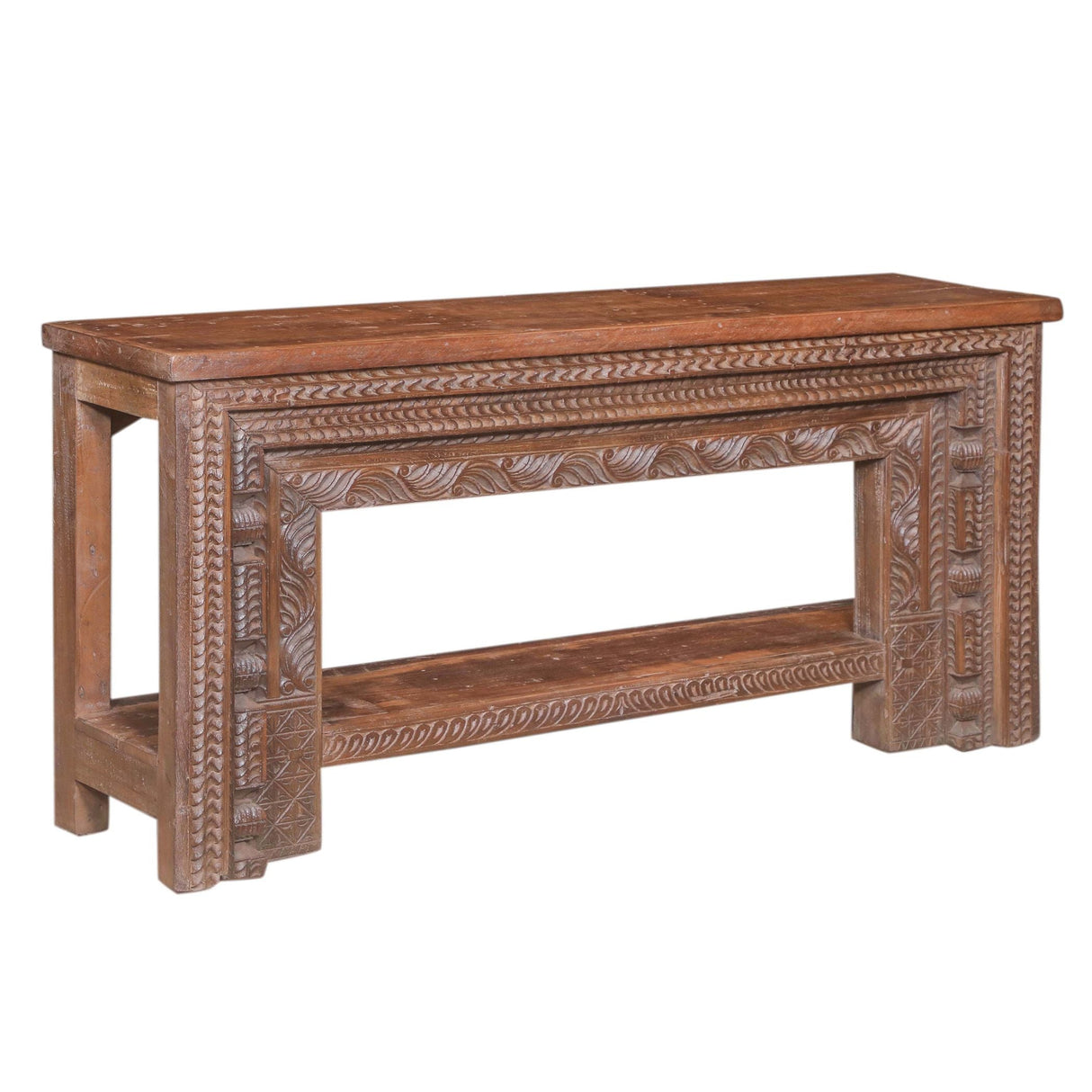 Wood Console Table with Hand Carved Panel by Home Trends & Design at Eve Furniture