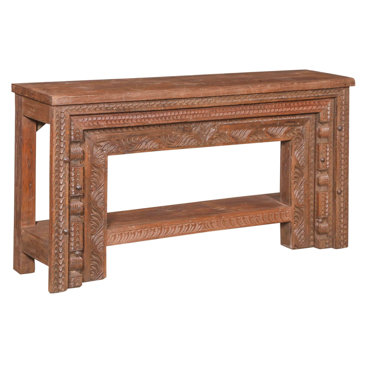 Wood Console Table with Hand Carved Panel by Home Trends & Design at Eve Furniture