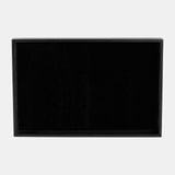 Wood/glass, S/2 14/18"l Reactangular Trays, Black