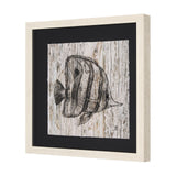 Wood Grain Fish I by Mercana Studio a Hand Embellished Textured Framed Art Print Matted under Glass by Mercana at Eve Furniture