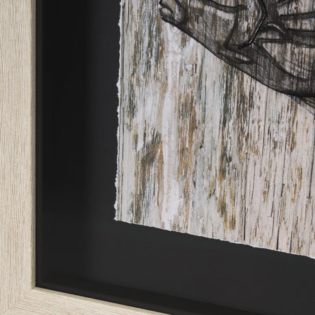 Wood Grain Fish I by Mercana Studio a Hand Embellished Textured Framed Art Print Matted under Glass by Mercana at Eve Furniture