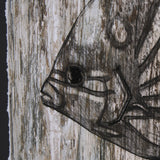 Wood Grain Fish I by Mercana Studio a Hand Embellished Textured Framed Art Print Matted under Glass by Mercana at Eve Furniture
