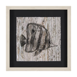 Wood Grain Fish I by Mercana Studio a Hand Embellished Textured Framed Art Print Matted under Glass by Mercana at Eve Furniture