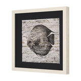 Wood Grain Fish II by Mercana Studio a Hand Embellished Textured Framed Art Print Matted under Glass by Mercana at Eve Furniture