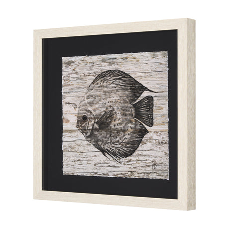 Wood Grain Fish II by Mercana Studio a Hand Embellished Textured Framed Art Print Matted under Glass by Mercana at Eve Furniture