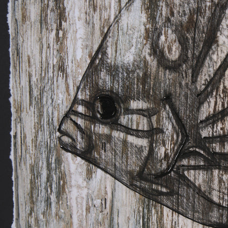Wood Grain Fish II by Mercana Studio a Hand Embellished Textured Framed Art Print Matted under Glass by Mercana at Eve Furniture