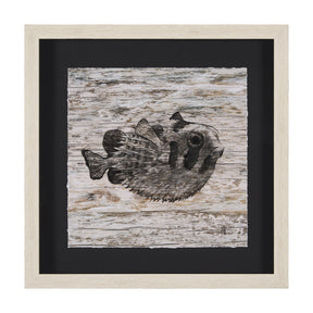 Wood Grain Fish III by Mercana Studio Hand Embellished Textured Framed Art Print Matted under Glass by Mercana at Eve Furniture