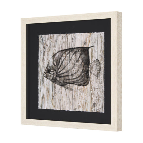 Wood Grain Fish IV by Mercana Studio a Hand Embellished Textured Framed Art Print Matted under Glass by Mercana at Eve Furniture