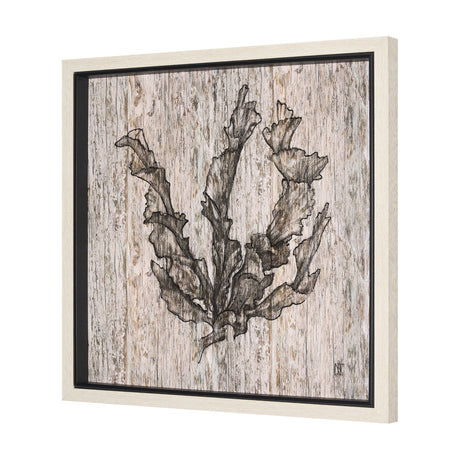 Wood Grain Sea Plant I by Mercana Studio a Hand Embellished Textured Framed Art Print by Mercana at Eve Furniture