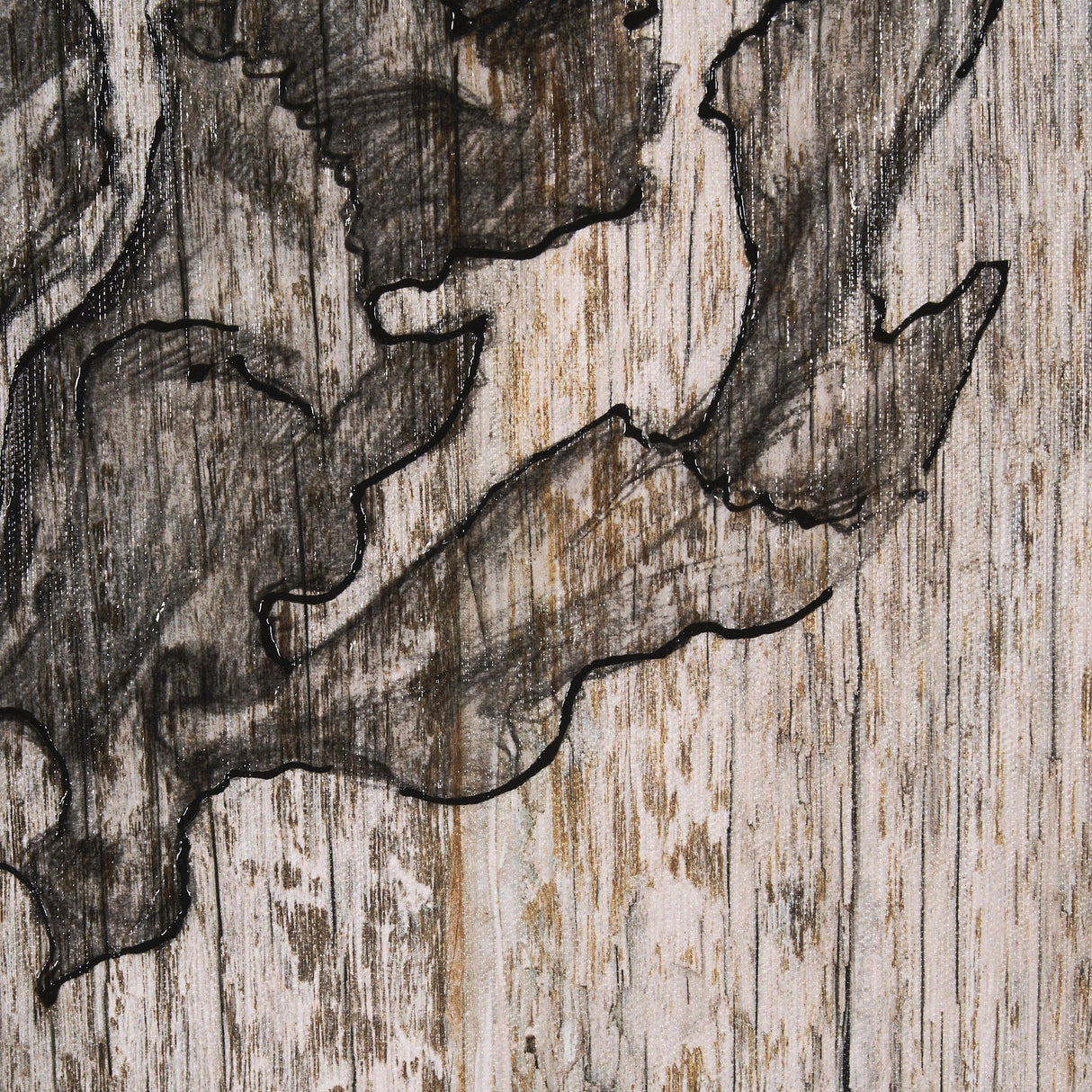 Wood Grain Sea Plant I by Mercana Studio a Hand Embellished Textured Framed Art Print by Mercana at Eve Furniture