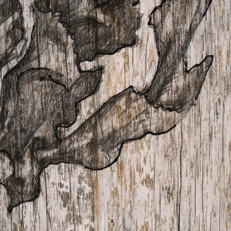 Wood Grain Sea Plant II by Mercana Studio a Hand Embellished Textured Framed Art Print by Mercana at Eve Furniture